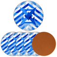 thumbnail image 2 of Israel Set of 6 Round Coasters, Microfiber Leather Drink Coasters, 11x11 cm/4.3x4.3 in Coaster Set for Table and Home Decor, 2 of 6