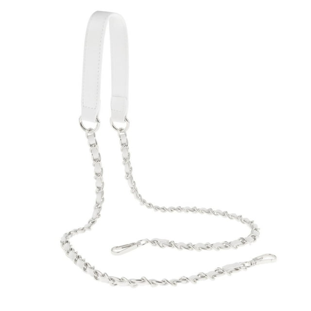 Correa de cadena para bolso, bandolera desmontable, extensora de bricolaje para bolso de mano Cadena Plata Blanca