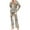 Khaki, variant on Mqqzkk Pajamas For Women Long Sleeve Crew Neck Pjs Set Soft 2 Piece Loungewear Lightweight Sleepwear with Wide Pants L
