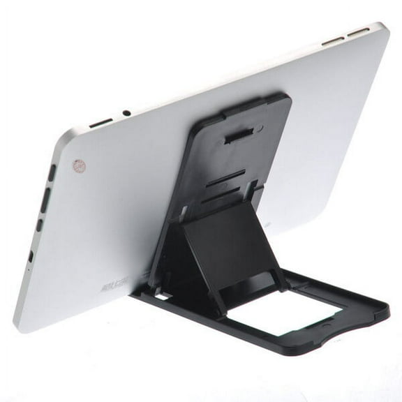 Universal Folding Design Hard Plastic Stand Support Holder for Tablet PC Black 1 Piece