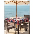 thumbnail image 3 of Outdoor Tablecloths with Umbrella Hole & Zipper, Independence Day 60x60 Inch Square Tablecloths, Patriotic Gnomes USA Flag Flowers Retro Waterproof Table Cloth, Patio/Pool/Picnic Table Covers, 3 of 8