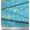 thumbnail image 2 of Soimoi Blue Cotton Poplin Fabric Leaf Leaves Printed Craft Fabric by the Yard 58 Inch Wide, 2 of 3