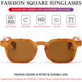 thumbnail image 3 of Lentes de Sol Retros AIEYEZO Cuadrados de Montura Gruesa UV400 Unisex, 3 of 6