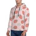 thumbnail image 2 of KLL Strawberry And Flowers Print Mens Hoodie Long Sleeve Casual Pullover Hooded Sweatshirt Fashion Drawstring Hoodies with Pocket-XX-Large, 2 of 6