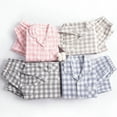 thumbnail image 2 of Pijamas con botones para niños y niñas, conjuntos de ropa de algodón con acabado cepillado, ropa de casa a cuadros, primavera, otoño e invierno, 2021, 2 of 4
