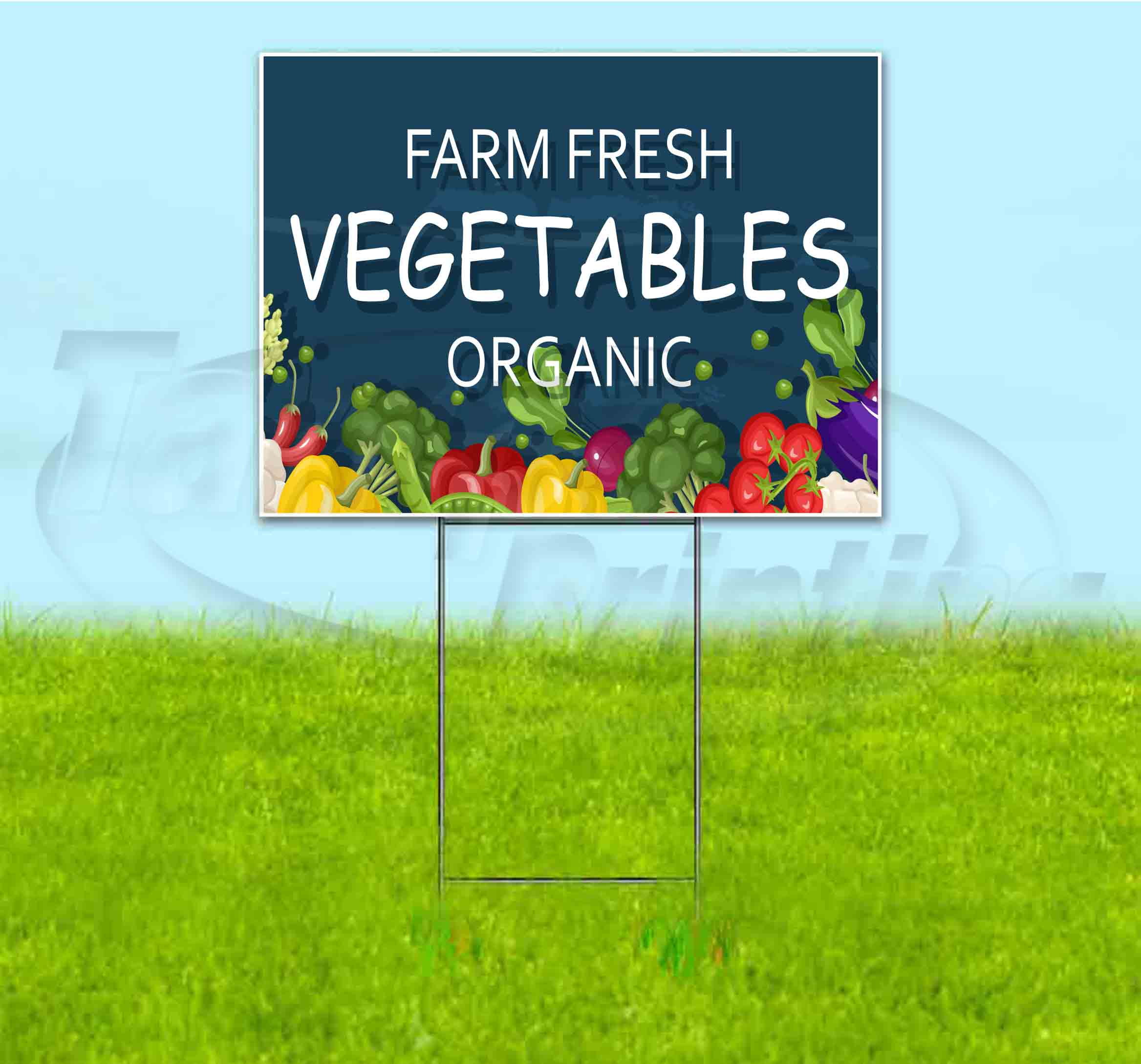 ORGANIC FARM FRESH VEGETABLES (18" x 24") Yard Sign, Quantity Discounts