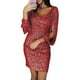 thumbnail image 3 of Vestido de lentejuelas para mujer Glitter Sparkle Sexy Cuello en V profundo Vestido corto por encima de la rodilla Vestido de manga larga con borlas, 3 of 4