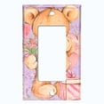 thumbnail image 2 of Metal Light Switch Wall Plate Outlet Cover (Teddy Bear Love Heart Flower Bouquet Balloon Present Purple - Single Rocker), 2 of 2