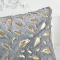 thumbnail image 4 of Feather Plush Pillow Cover, Gold Furry Pillow Cover for Sofa, Couch, Bed, Office, Decor, 40x40cm, Set of 2, 4 of 4
