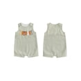 thumbnail image 2 of Qmyliery Toddler Girls Boys Ovrealls Rompers Easter Clothes Rabbit Carrot Embroidered Sleeveless Baby Bodysuits Jumpsuits 6 12 18 24 Months 3 Years, 2 of 9