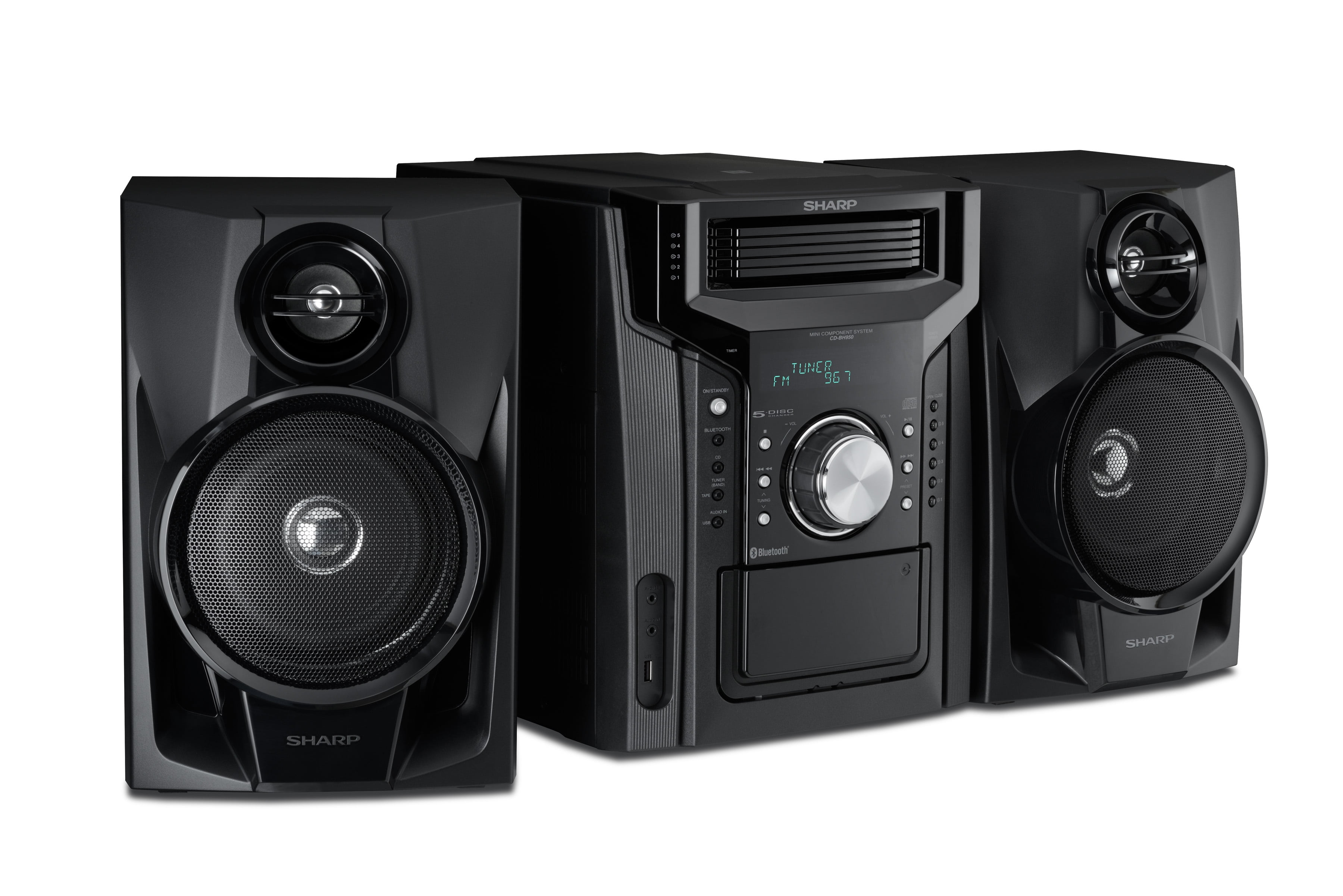 Sharp Cd Bh950 240w 5 Disc Mini Shelf Speaker System With Cassette