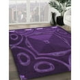 thumbnail image 3 of Ahgly Company Machine Washable Indoor Round Transitional Dark Purple Area Rugs, 3' Round, 3 of 7