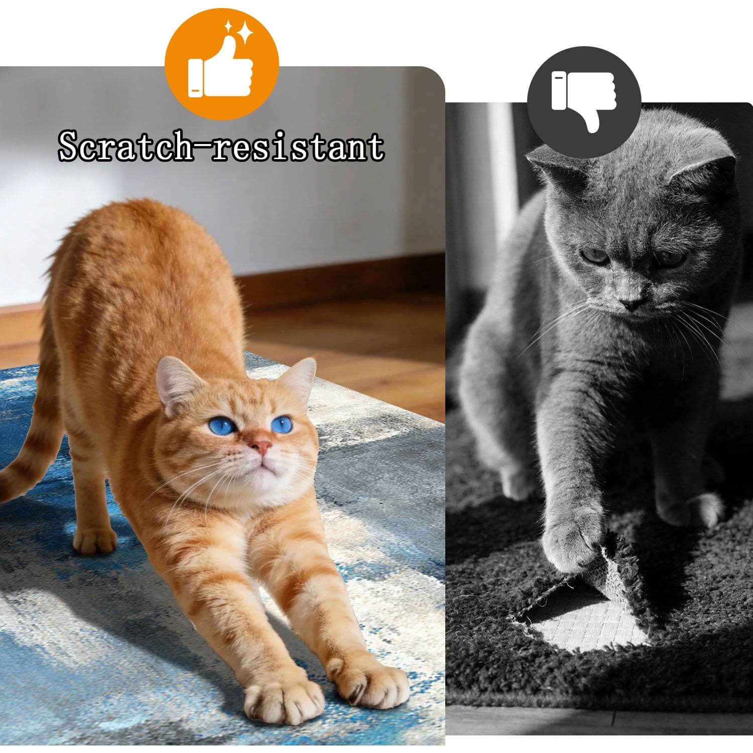 3-Piece Farmhouse Kitchen Rug Set, Washable Anti Slip Striped Floor Mats in 3 Sizes, Stain Resistant Decor Rugs for Kitchen Hallway Bathroom Home Christmas Decor