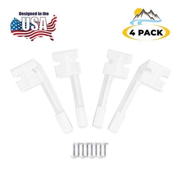 Camp'N RV Curtain Holder Clips - Traditional Curtain Holdbacks, White, 4 Count