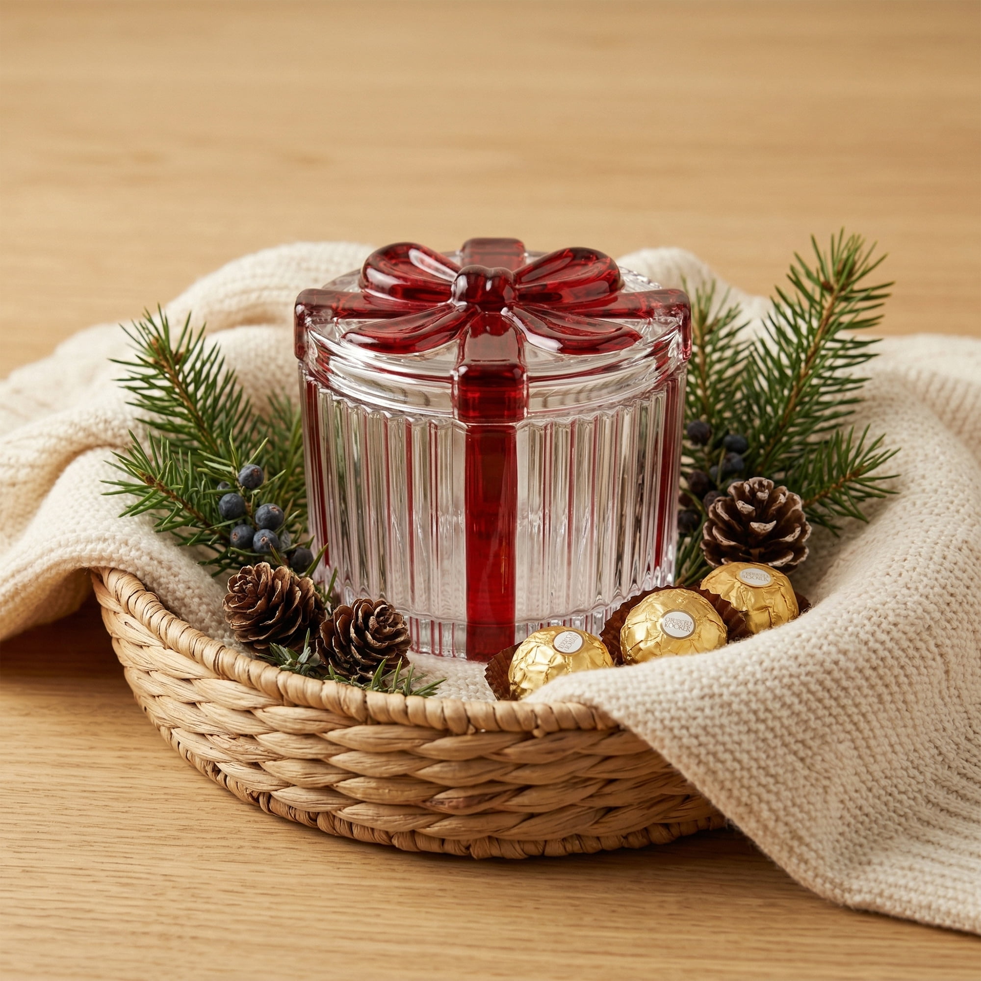 Unique Bargains 6.1oz/180ml Ribbed Glass Candy Jar Clear Round 3.1"L x 3.1"W x 2.6"H