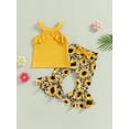 thumbnail image 2 of Coduop Toddler Girls 2Pcs Outfit Set,Halter Neck Tops and Long Pants Two-piece Clothes Set, 2 of 9