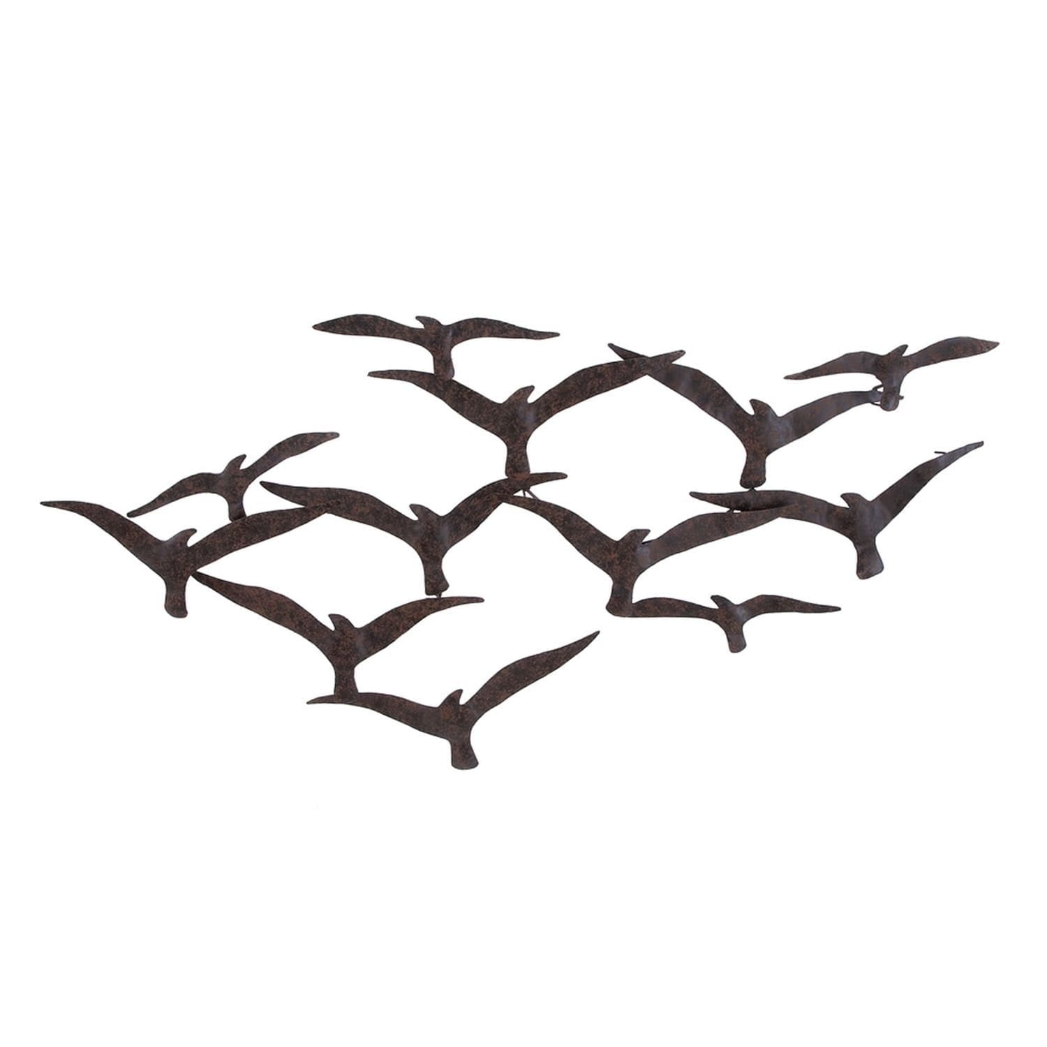 Decmode 21 X 44 Inch Coastal Abstract Flying Birds Wall Decor Black
