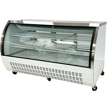 NSF 82 in. Deli Case 32 Cu.Ft. Curved Glass Door Display Commercial Refrigerator,  Food Dispay Refrigerator