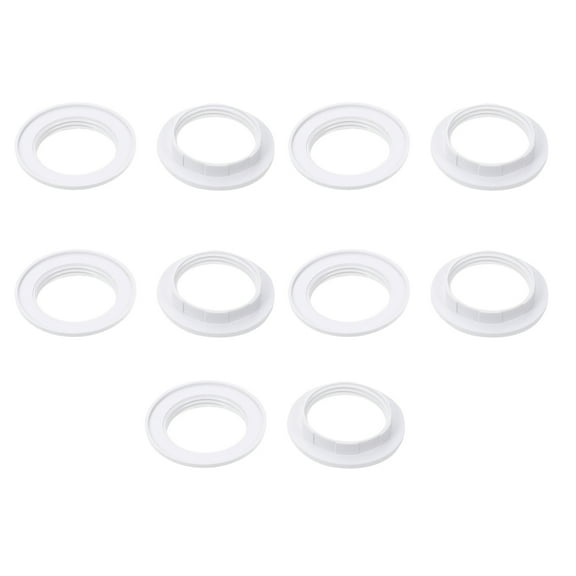 Soimiss 10Pcs White Plastic E27 Lamp Holder Fixing Rings Durable Light Holder Circles