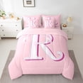 thumbnail image 2 of Manfei Monogrammed R 7pcs King Bedding Set - Dreamy Princess Bow-Tie Style, 2 of 7