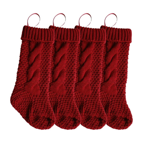 JeashCHAT Christmas Decorations Indoor Christmas Ornaments Christmas Holiday Knitted Stocking Hanging Crochet Stock Tree Ornament Decor