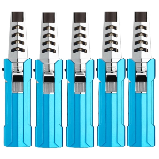 Mechero de Gas Butano VentDepot LighterProBlue 5 Pzas Azul/Plata Recargable