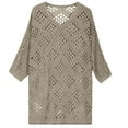 thumbnail image 5 of Heisall Women's 3/4 Sleeve Crochet Tops V Neck Hollow Out Knit Loose Fit Casual Tops Lightweight Breathable Spring Summer Outfits, 5 of 8