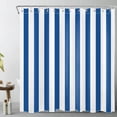 thumbnail image 2 of Blue and White Striped Fabric Shower Curtain for Bathroom with 12 Hooks, Vertical Geometric Pattern Shower Curtains for Bathroom, Modern Farmhouse Chic Style Bathroom Shower Curtains, 72x84 Inch, 2 of 6