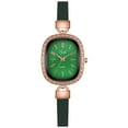 thumbnail image 1 of pstuiky Women Diamond-Studded Oval Compact Retro Literary Digital Leather Watch, 1 of 3