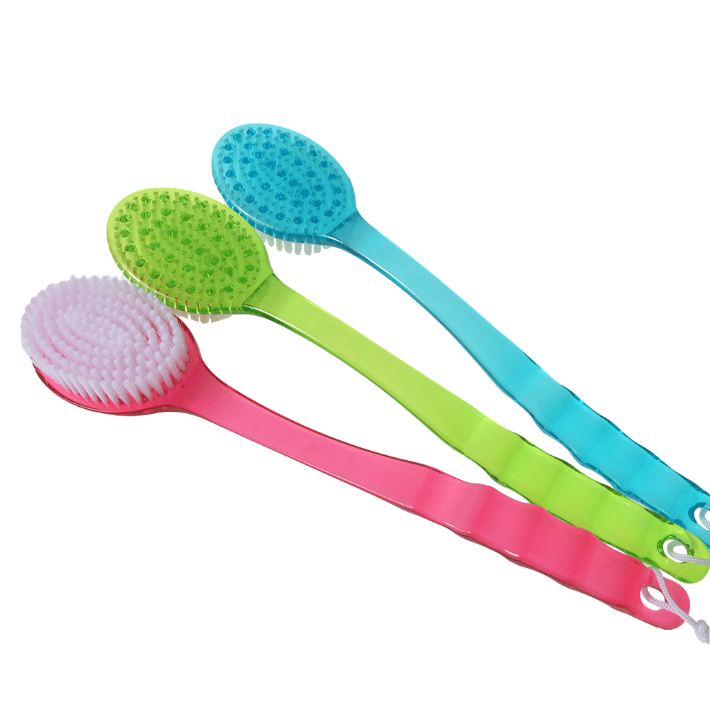 Bomutovy Long Handle Bath Brush for Shower, Soft Dry Skin Body Massage Brush Back Exfoliation