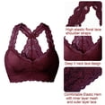 thumbnail image 4 of YIANNA Women Floral Lace Bralette Padded Breathable Sexy Racerback Lace Bra, 4 of 7