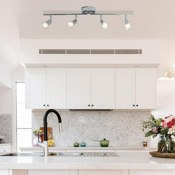 Modern LED 4 Light Track Lighting , Ceiling Spot Lights Fixtures, Adjustable Warm White