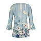 thumbnail image 4 of ICHUANYI Clearance Women Fashion Printed Casual V-Neck Short Sleeve Loose T-Shirt Blouse Tops(Sky Blue, M) ICHUANYI WER2023080912481, 4 of 5
