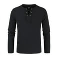 thumbnail image 4 of T-Shirts for Man Winter Vintage Hoodless Drawstring Long Sleeve Black Fall Tops size L, 4 of 4
