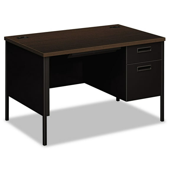 HON HP3251R.MOCH.P 48 in. x 30 in. x 29.5 in. Metro Classic Series Right Pedestal Desk - Mocha/Black