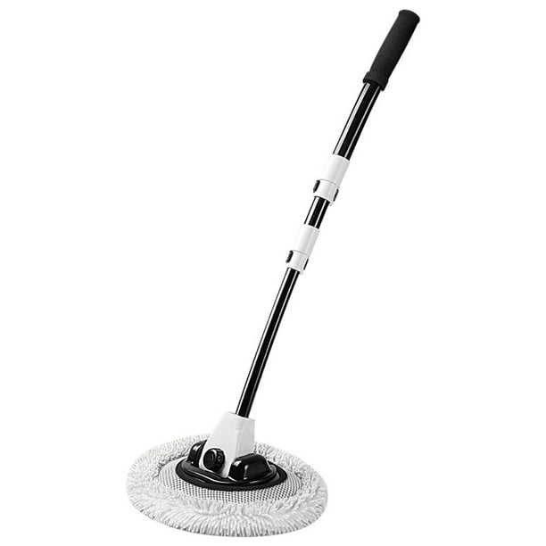 Cepillo de lavado de autos con mango largo Curva de 15° Trapeador de limpieza de autos Escoba de chenilla giratoria de 90° Trapeador telescópico automático flexible Limpiaparabrisas de automóvil Toall