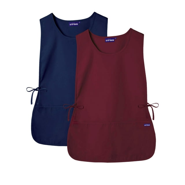 "Sivvan Unisex Cobbler Apron (2 Pack) - Adjustable Waist Ties, 2 Deep front Pockets"