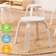 thumbnail image 6 of ECR4Kids Bentwood Stackable Stools, 12in Seat Height, Classroom Furniture, White Wash, 6-Piece, 6 of 9