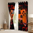 thumbnail image 3 of Feelyou Orange Game Controller Curtains Pack of 2 (42x84 Each) for Kids, Futuristic Honeycomb Curtains Blackout, Gaming Gamer Gamepad Bedroom Curtains, Curtains and Drapes Decor, 3 of 6