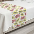 thumbnail image 2 of Tropical Bed Runner, Exotic Papaya Fruit Pattern in Bicolour Design, Decorative Accent Bedding Scarf for Hotels Homes and Guestrooms, Queen, Pink Yellow, by Ambesonne, 2 of 2