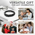 thumbnail image 6 of Bracelet Gifts For Men, Dad - Christmas, Birthday Gifts For Him - Double-Row Black Braided Leather Bracelet, 6 of 7
