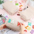 thumbnail image 2 of Bolsa de maquillaje Amylove Christmas Corduroy, 12 unidades, beige y rosa, 2 of 7