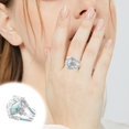 thumbnail image 2 of Anillo de diamantes con Turquesa Natural YONGSHENG color Plata para el Día de la Madre, 2 of 5