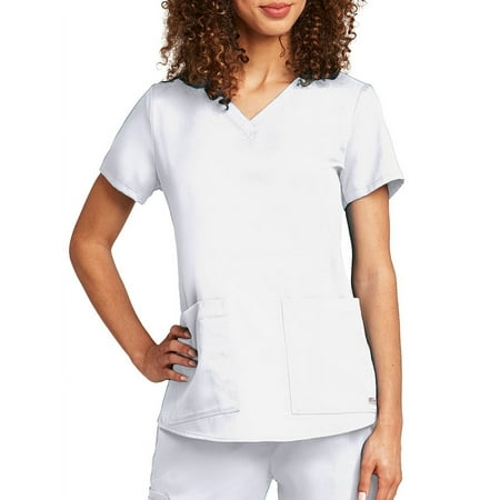 Grey's Anatomy Women's 71166 ScrubTopwith Shirring Back-White-XS