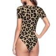 thumbnail image 3 of Uemuo Leopard Print-1 Pattern Women's One Piece Short Sleeve Swimsuit Rash Guard Surfing Modest Quick-drying Swimsuit Beach Essentials-Medium, 3 of 9