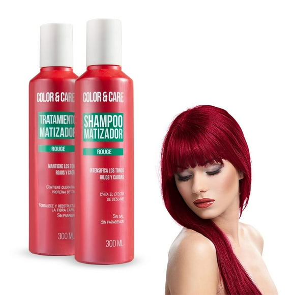 Kit Shampoo y Tratamiento Matizador Rouge Nefertiti Intensifica los Tonos Rojos y Caoba