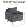 thumbnail image 5 of Furniliving Modern Single Sofa, Upholstered Accent Chair with Storage, Single Seater, Couch for Living Room Bedroom, Dark Gray, 5 of 10