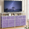 thumbnail image 6 of HYJY Dresser for Bedroom with 7 Drawers, Purple Dressers & Chests of Drawers, Dresser for Clothes Storage with Wooden Top and Metal Frame, Entertainment Center, Purple, 6 of 17