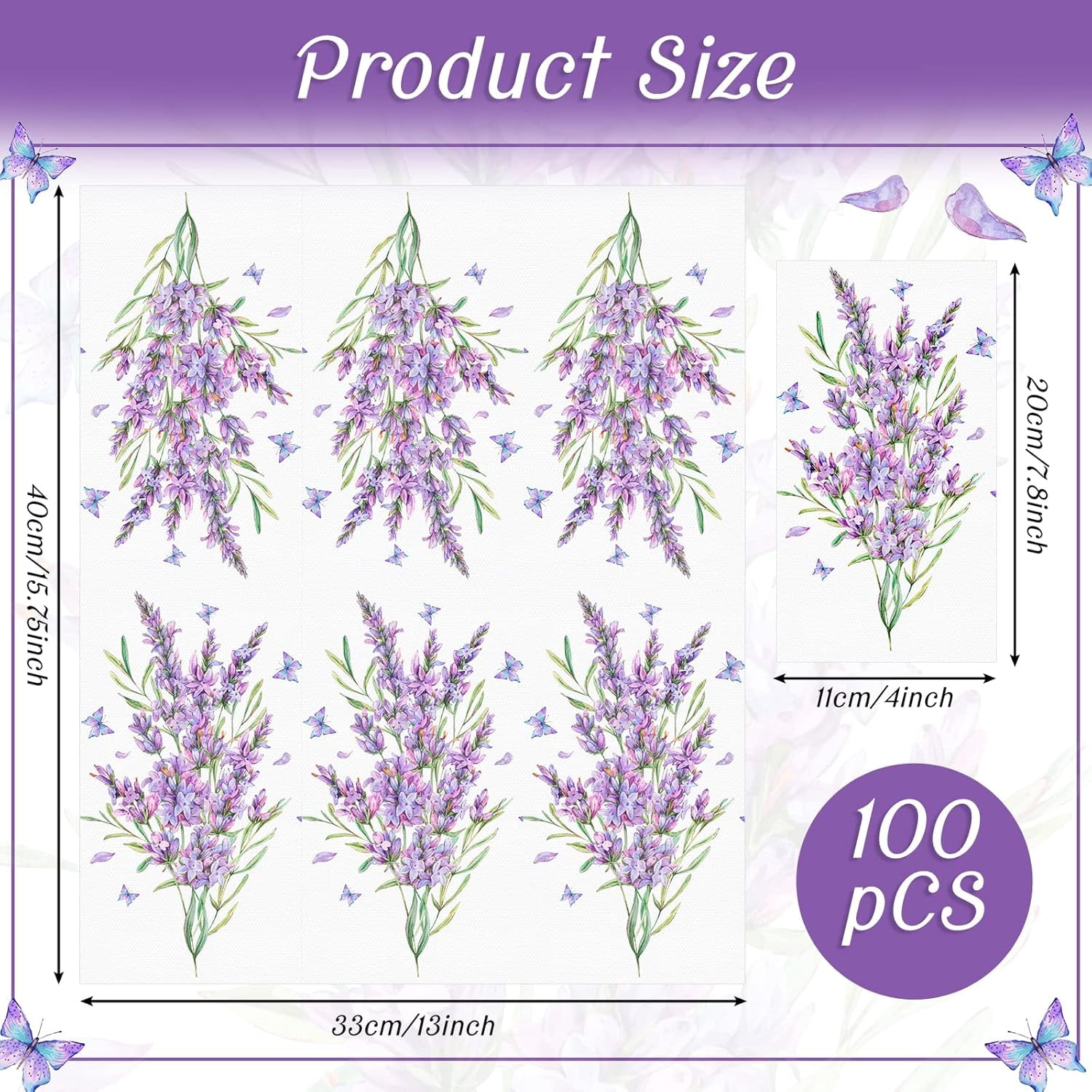 100 Pack Floral Napkins Disposable Paper Hand Towels 2 Ply Decorative Dinner Guest Towels Flower Cocktail Napkins for Bathroom Toilet Powder Room Wedding Bridal Shower Birthday (Floral)