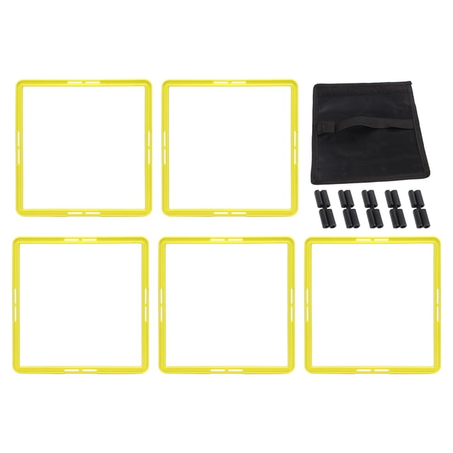 5 Pcs Agility Training Rings Multifunctional Quadrilateral Physical Speed Training Rings for Basketball Football Yellow